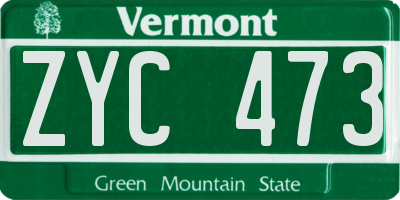 VT license plate ZYC473