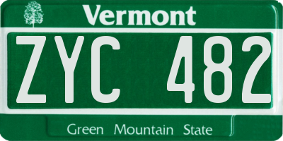 VT license plate ZYC482