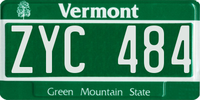 VT license plate ZYC484