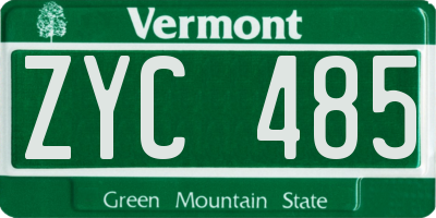 VT license plate ZYC485