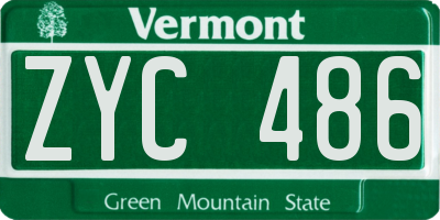 VT license plate ZYC486