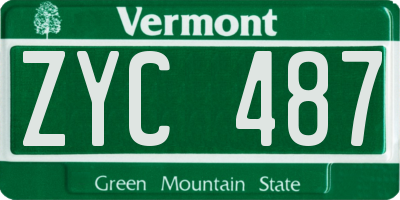 VT license plate ZYC487