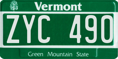 VT license plate ZYC490