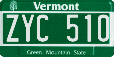 VT license plate ZYC510