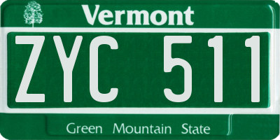 VT license plate ZYC511