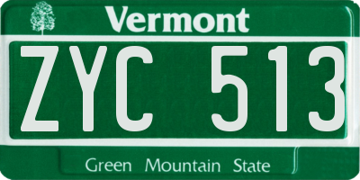 VT license plate ZYC513
