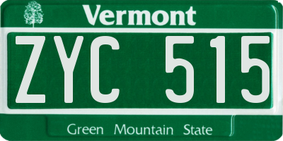 VT license plate ZYC515