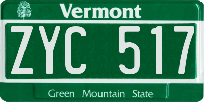 VT license plate ZYC517