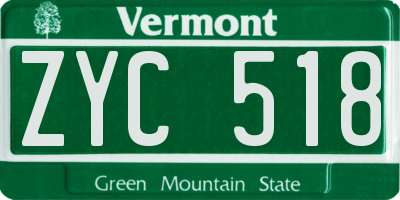 VT license plate ZYC518