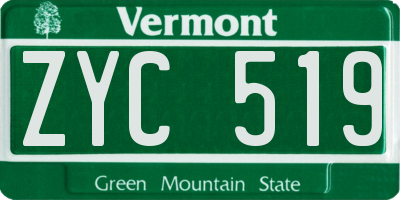 VT license plate ZYC519