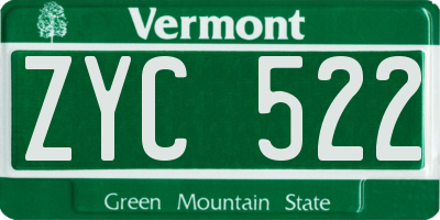 VT license plate ZYC522