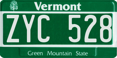 VT license plate ZYC528