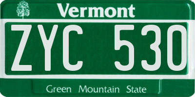 VT license plate ZYC530