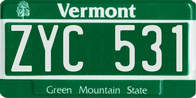 VT license plate ZYC531