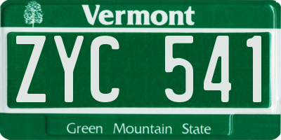 VT license plate ZYC541