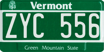 VT license plate ZYC556