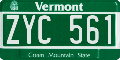 VT license plate ZYC561