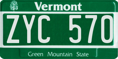 VT license plate ZYC570