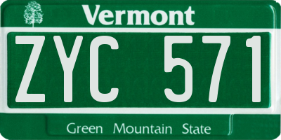VT license plate ZYC571