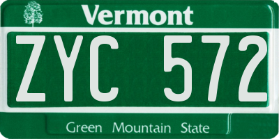 VT license plate ZYC572