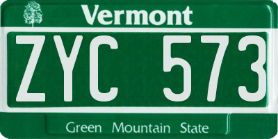 VT license plate ZYC573