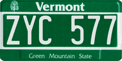 VT license plate ZYC577