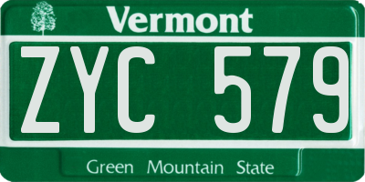 VT license plate ZYC579