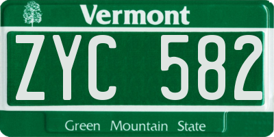 VT license plate ZYC582