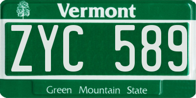 VT license plate ZYC589