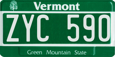 VT license plate ZYC590