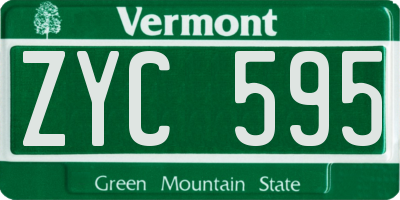 VT license plate ZYC595