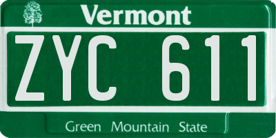VT license plate ZYC611