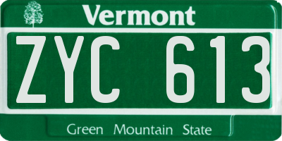 VT license plate ZYC613