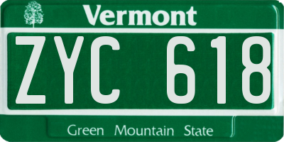 VT license plate ZYC618
