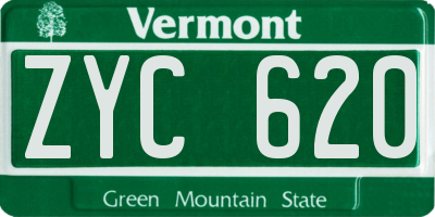VT license plate ZYC620