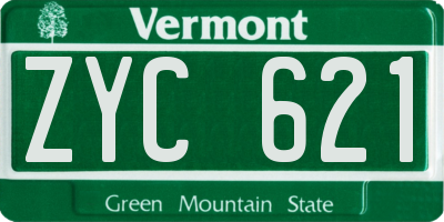 VT license plate ZYC621