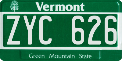 VT license plate ZYC626