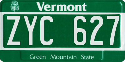 VT license plate ZYC627