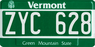 VT license plate ZYC628