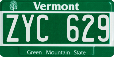 VT license plate ZYC629