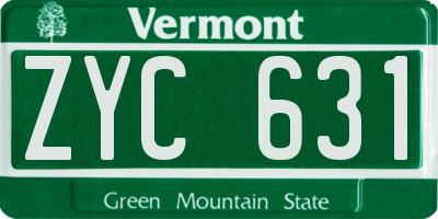 VT license plate ZYC631
