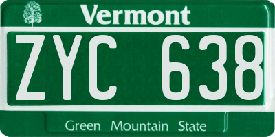 VT license plate ZYC638