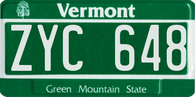 VT license plate ZYC648