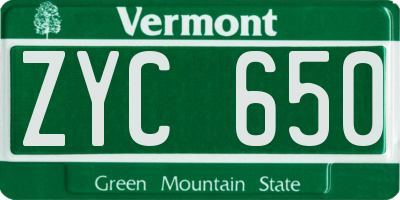 VT license plate ZYC650