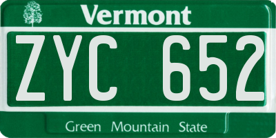 VT license plate ZYC652