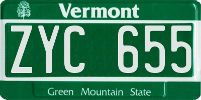 VT license plate ZYC655