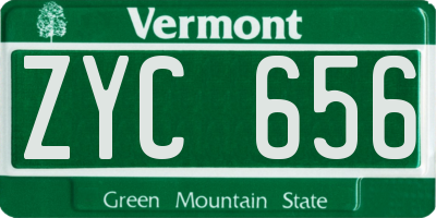 VT license plate ZYC656