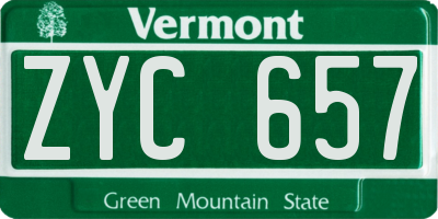 VT license plate ZYC657
