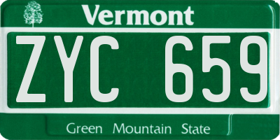 VT license plate ZYC659