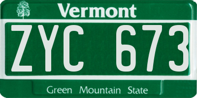 VT license plate ZYC673